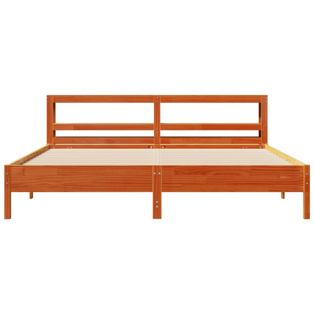 vidaXL Bed Frame without Mattress Wax Brown 200x200 cm Solid Wood Pine