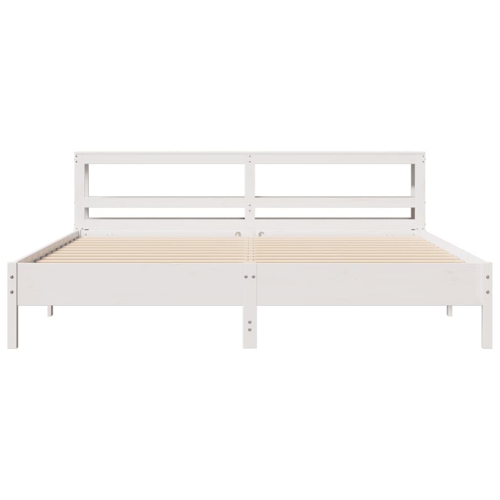 vidaXL Bed Frame without Mattress White 180x200 cm Super King Solid Wood Pine