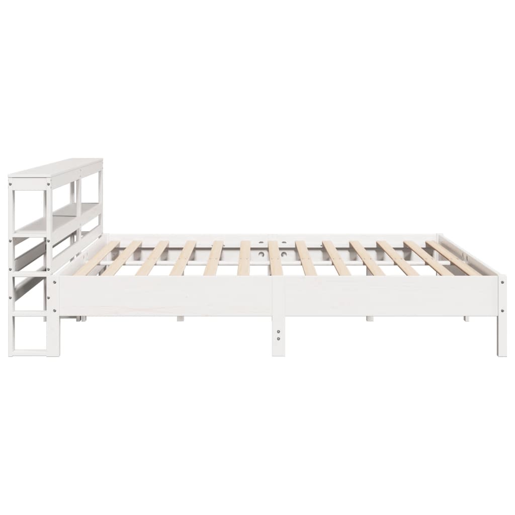vidaXL Bed Frame without Mattress White 180x200 cm Super King Solid Wood Pine