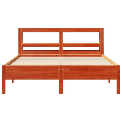 vidaXL Bed Frame without Mattress Wax Brown 160x200 cm Solid Wood Pine
