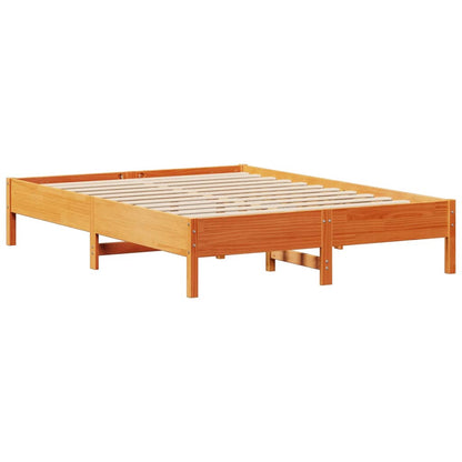 vidaXL Bed Frame without Mattress Wax Brown 160x200 cm Solid Wood Pine