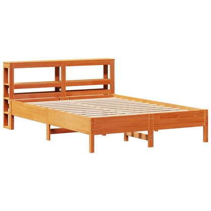 vidaXL Bed Frame without Mattress Wax Brown 150x200 cm King Size Solid Wood Pine