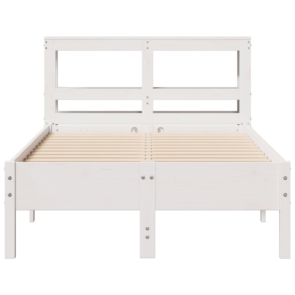 vidaXL Bed Frame without Mattress White 120x200 cm Solid Wood Pine