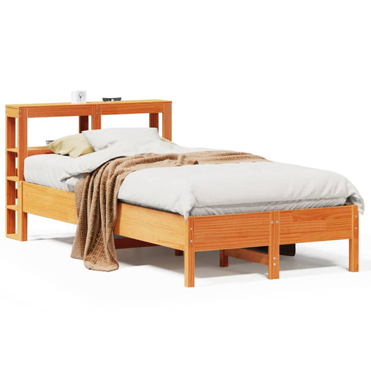 vidaXL Bed Frame without Mattress Wax Brown 100x200 cm Solid Wood Pine