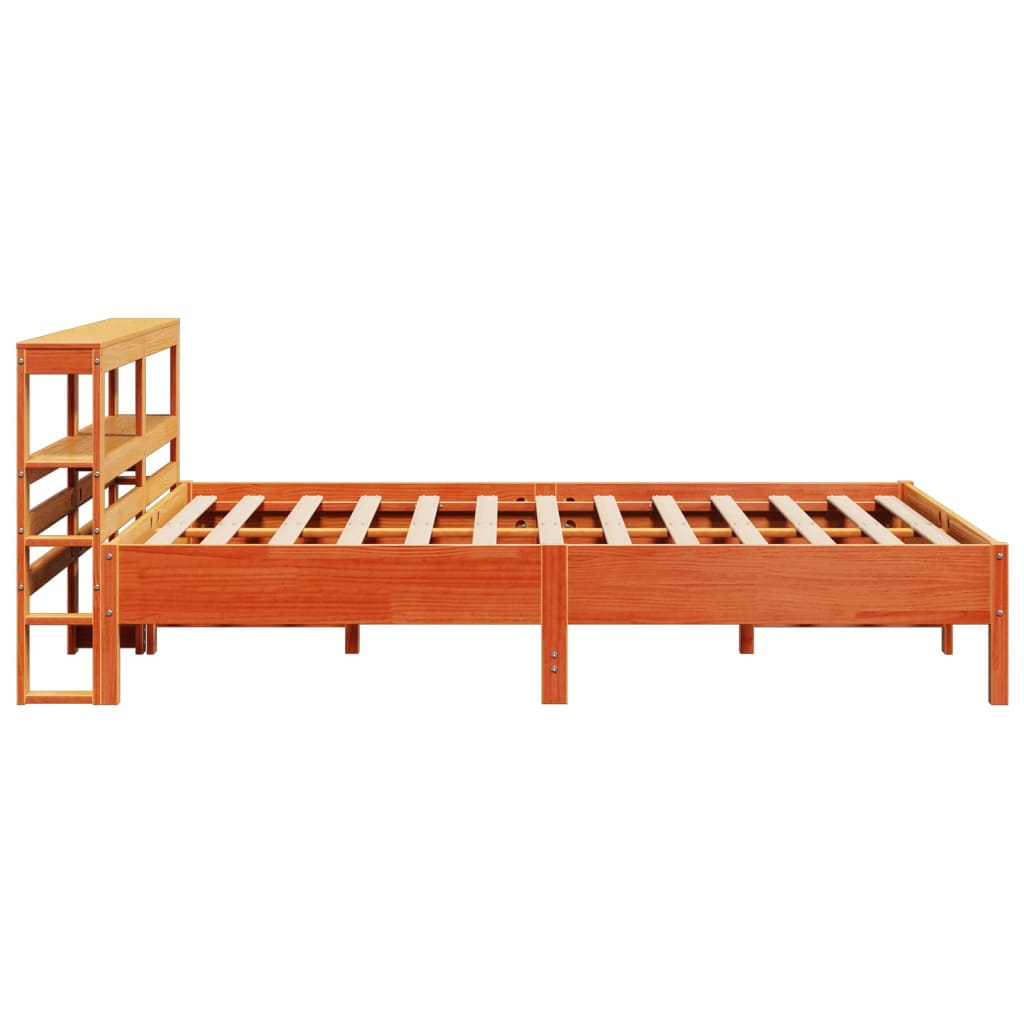vidaXL Bed Frame without Mattress Wax Brown 140x190 cm Solid Wood Pine