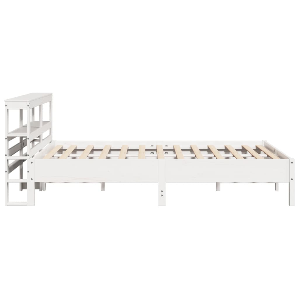 vidaXL Bed Frame without Mattress White 135x190 cm Double Solid Wood Pine