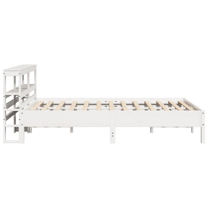 vidaXL Bed Frame without Mattress White 135x190 cm Double Solid Wood Pine