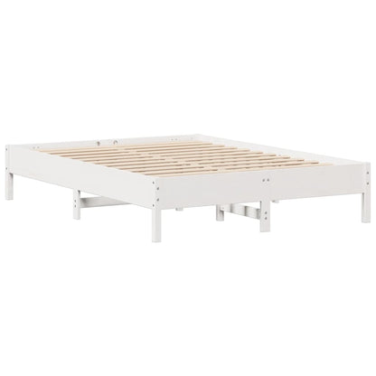 vidaXL Bed Frame without Mattress White 135x190 cm Double Solid Wood Pine