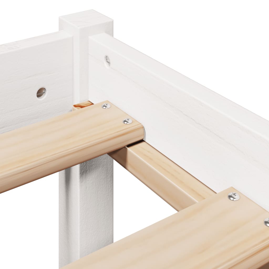 vidaXL Bed Frame without Mattress White 120x190 cm Small Double Solid Wood Pine