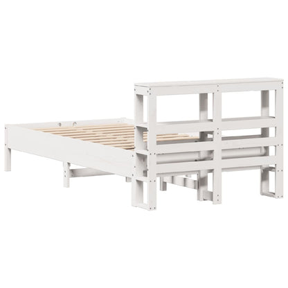 vidaXL Bed Frame without Mattress White 90x190 cm Single Solid Wood Pine