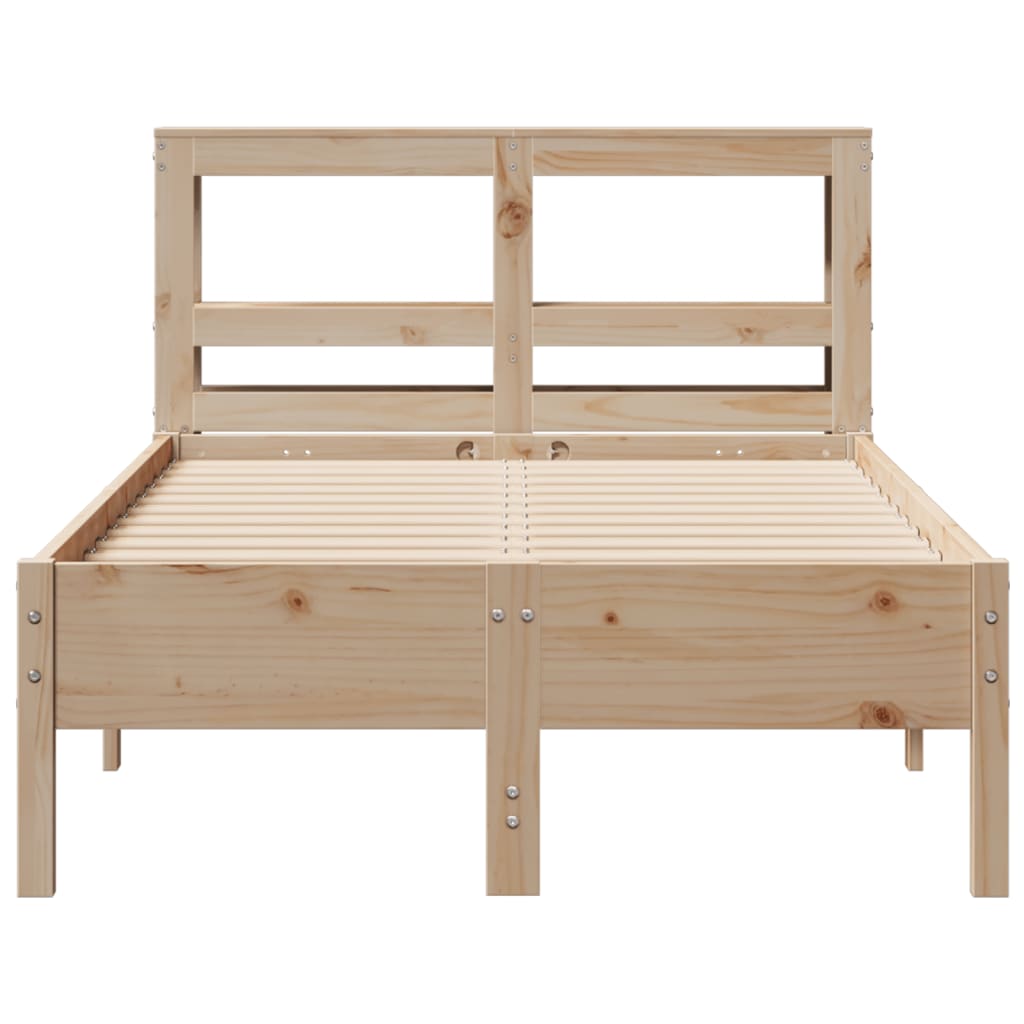 vidaXL Bed Frame without Mattress 75x190 cm Small Single Solid Wood Pine