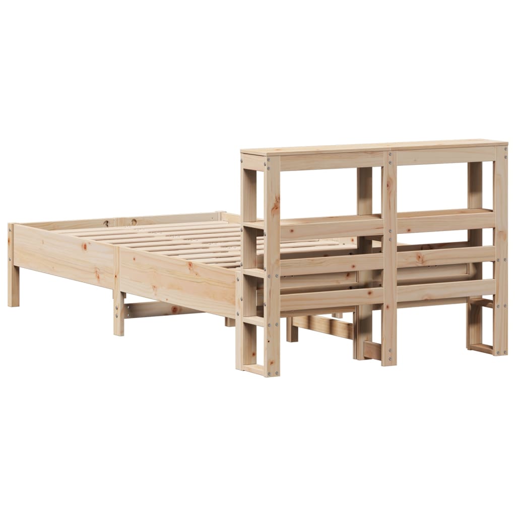 vidaXL Bed Frame without Mattress 75x190 cm Small Single Solid Wood Pine