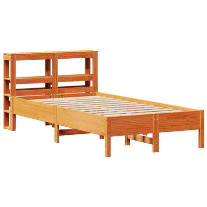 vidaXL Bed Frame without Mattress Wax Brown 75x190 cm Small Single Solid Wood Pine