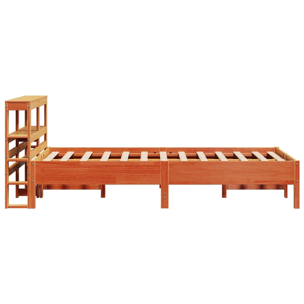 vidaXL Bed Frame without Mattress Wax Brown 75x190 cm Small Single Solid Wood Pine