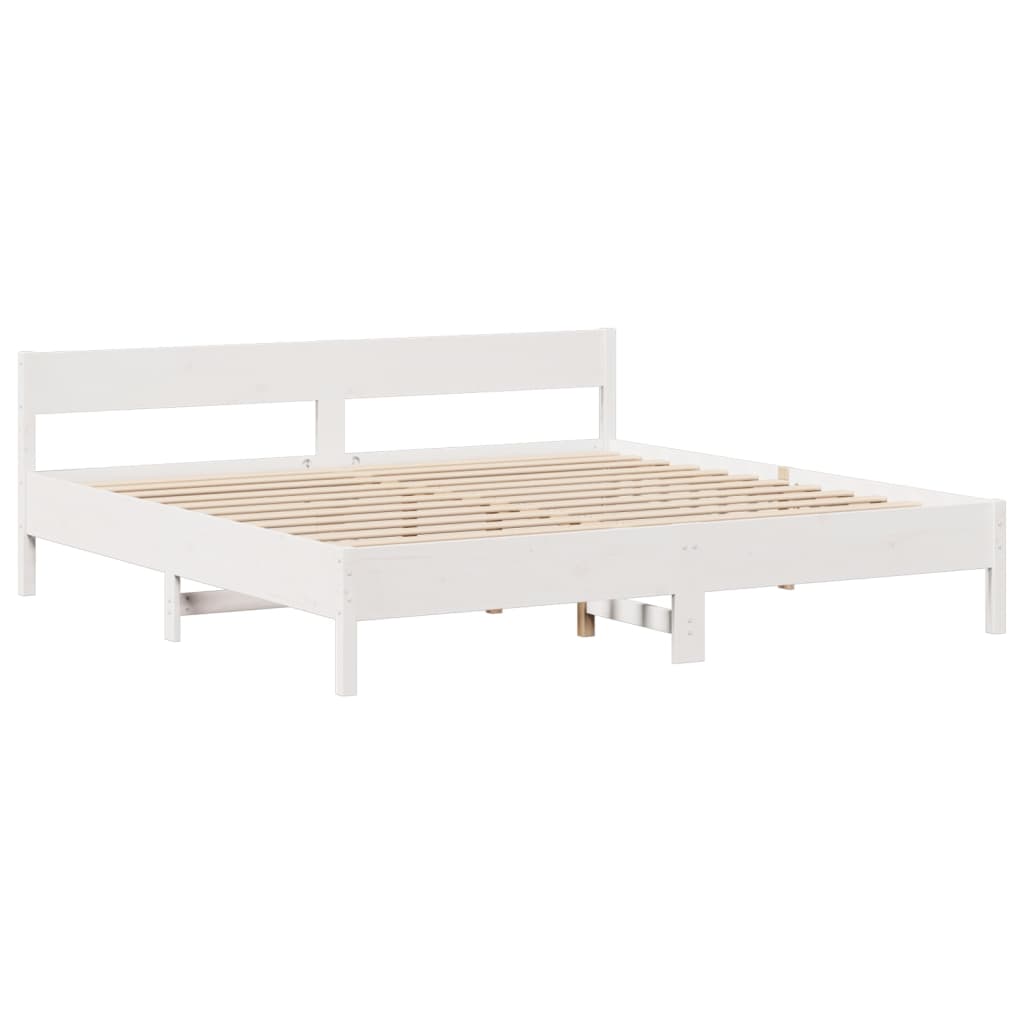 vidaXL Bed Frame without Mattress White 200x200 cm Solid Wood Pine