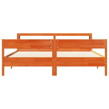vidaXL Bed Frame without Mattress Wax Brown 200x200 cm Solid Wood Pine