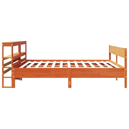 vidaXL Bed Frame without Mattress Wax Brown 200x200 cm Solid Wood Pine