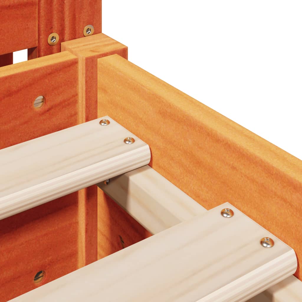 vidaXL Bed Frame without Mattress Wax Brown 200x200 cm Solid Wood Pine