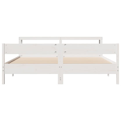 vidaXL Bed Frame without Mattress White 180x200 cm Super King Solid Wood Pine