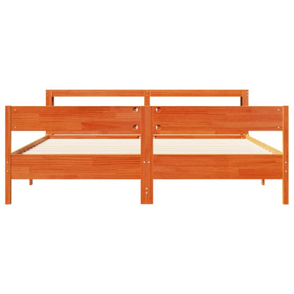 vidaXL Bed Frame without Mattress Wax Brown 180x200 cm Super King Solid Wood Pine