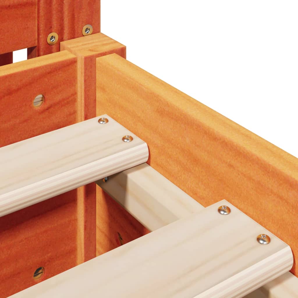 vidaXL Bed Frame without Mattress Wax Brown 180x200 cm Super King Solid Wood Pine