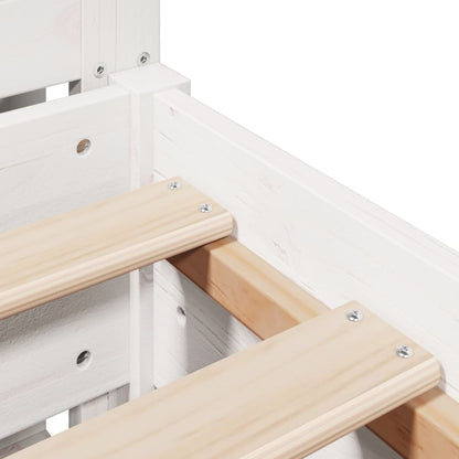 vidaXL Bed Frame without Mattress White 150x200 cm King Size Solid Wood Pine