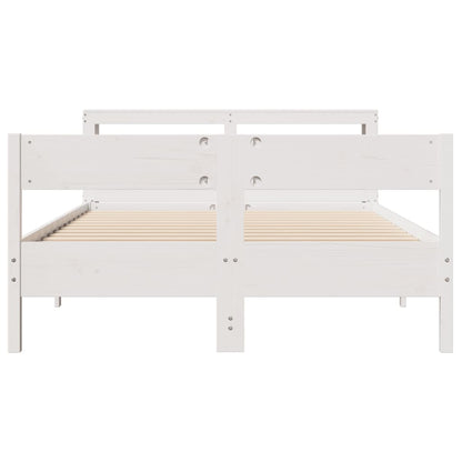 vidaXL Bed Frame without Mattress White 140x200 cm Solid Wood Pine