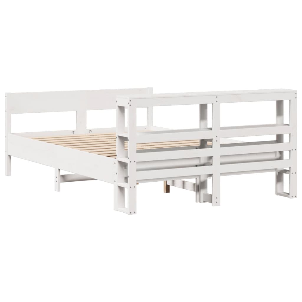 vidaXL Bed Frame without Mattress White 140x200 cm Solid Wood Pine