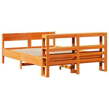 vidaXL Bed Frame without Mattress Wax Brown 140x200 cm Solid Wood Pine