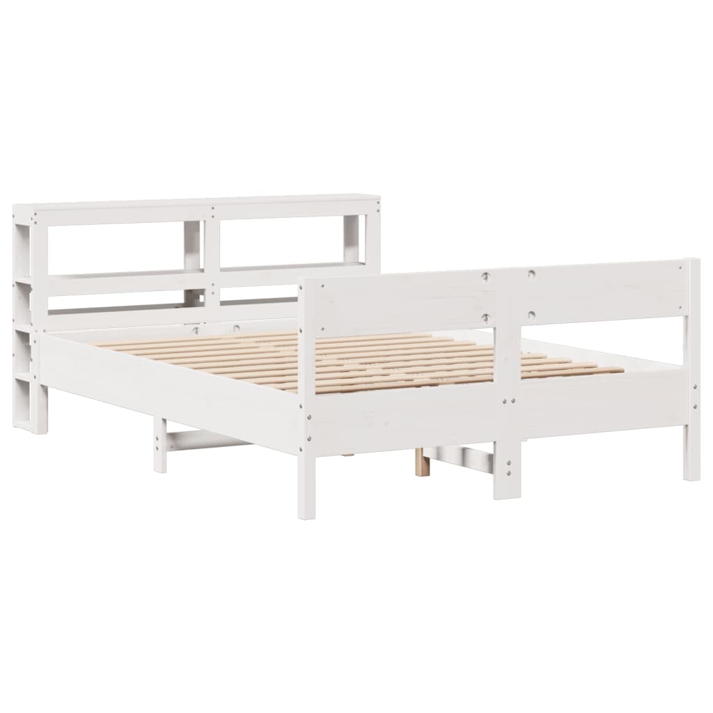 vidaXL Bed Frame without Mattress White 120x200 cm Solid Wood Pine