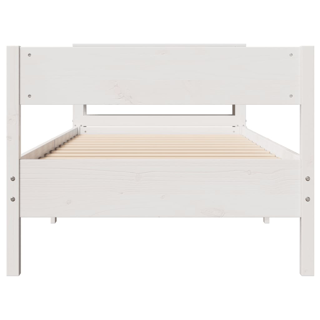 vidaXL Bed Frame without Mattress White 90x200 cm Solid Wood Pine
