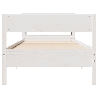 vidaXL Bed Frame without Mattress White 90x200 cm Solid Wood Pine