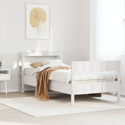 vidaXL Bed Frame without Mattress White 90x200 cm Solid Wood Pine