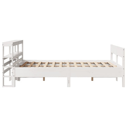 vidaXL Bed Frame without Mattress White 140x190 cm Solid Wood Pine