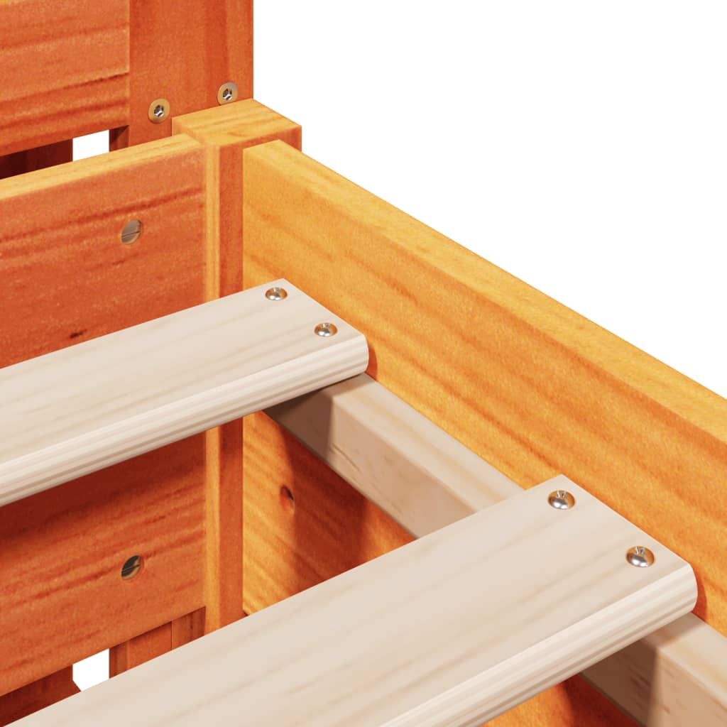 vidaXL Bed Frame without Mattress Wax Brown 135x190 cm Double Solid Wood Pine