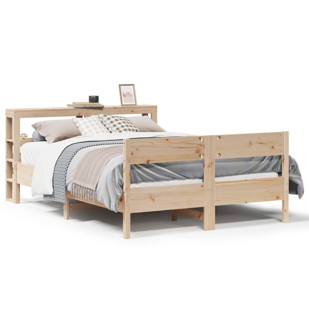vidaXL Bed Frame without Mattress 120x190 cm Small Double Solid Wood Pine