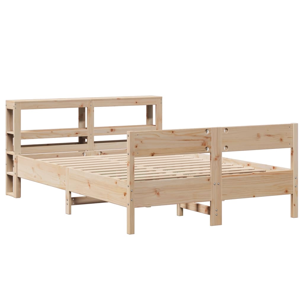 vidaXL Bed Frame without Mattress 120x190 cm Small Double Solid Wood Pine