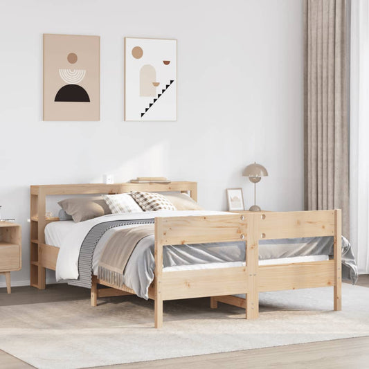 vidaXL Bed Frame without Mattress 120x190 cm Small Double Solid Wood Pine