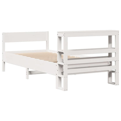 vidaXL Bed Frame without Mattress White 90x190 cm Single Solid Wood Pine