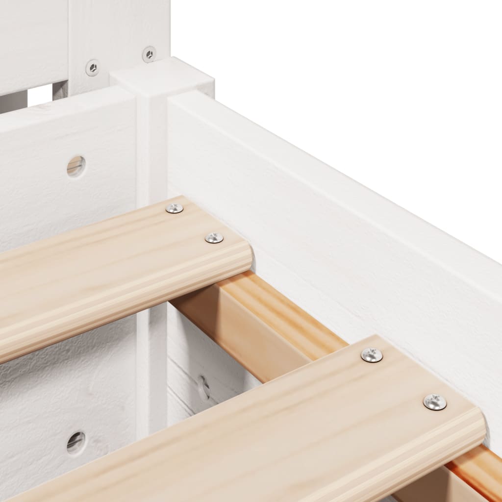 vidaXL Bed Frame without Mattress White 90x190 cm Single Solid Wood Pine