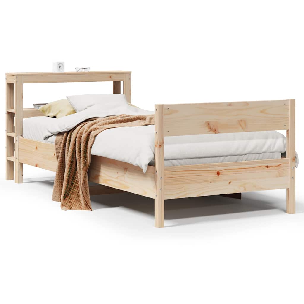 vidaXL Bed Frame without Mattress 75x190 cm Small Single Solid Wood Pine