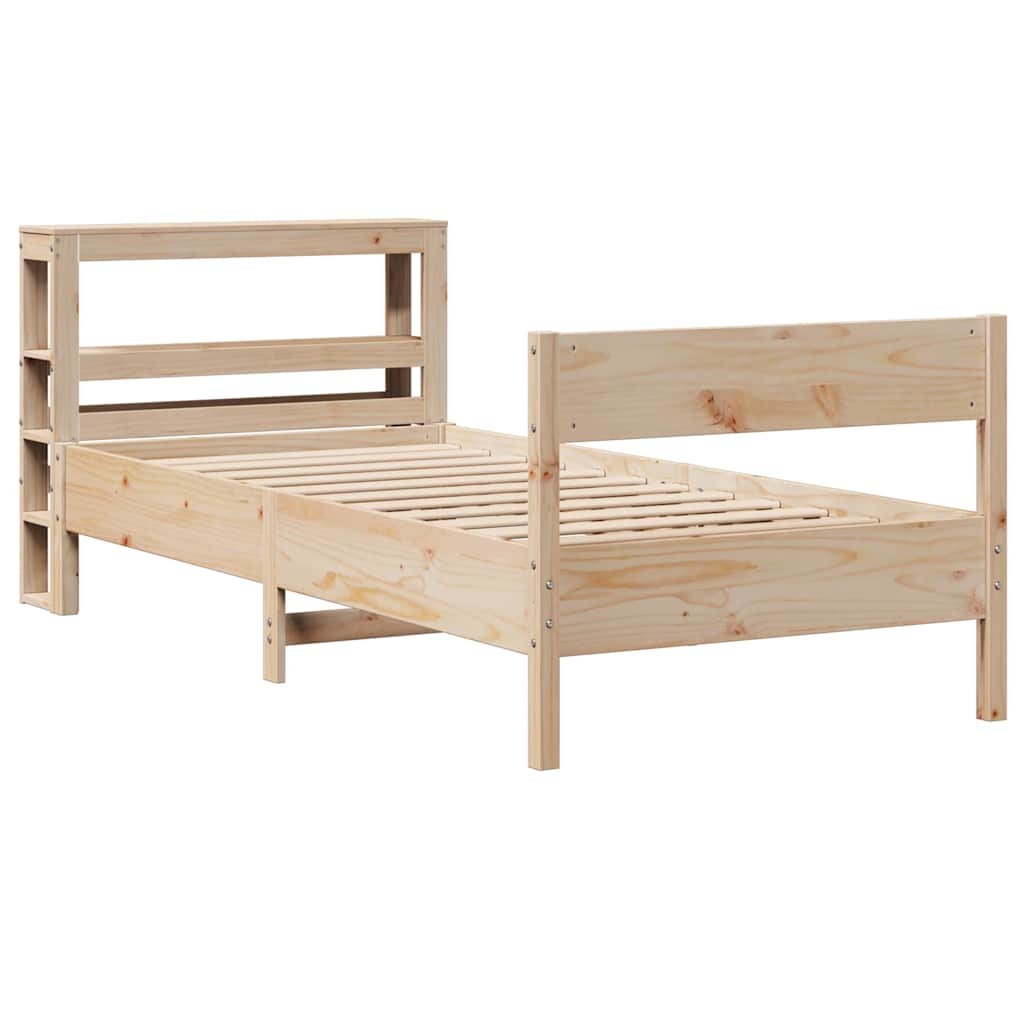 vidaXL Bed Frame without Mattress 75x190 cm Small Single Solid Wood Pine