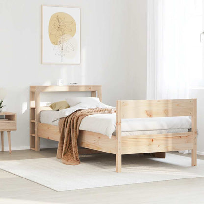 vidaXL Bed Frame without Mattress 75x190 cm Small Single Solid Wood Pine