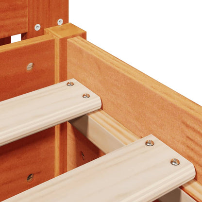 vidaXL Bed Frame without Mattress Wax Brown 75x190 cm Small Single Solid Wood Pine