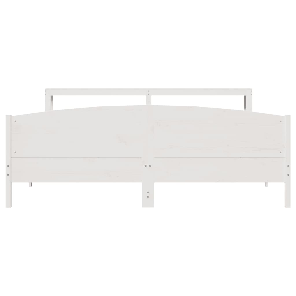 vidaXL Bed Frame without Mattress White 200x200 cm Solid Wood Pine