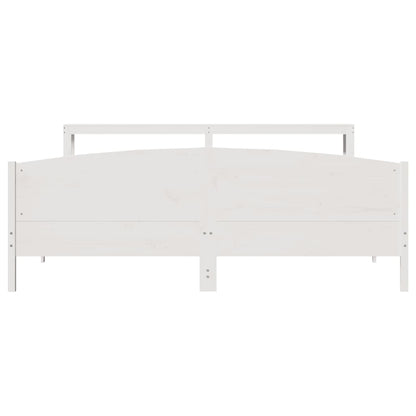 vidaXL Bed Frame without Mattress White 200x200 cm Solid Wood Pine