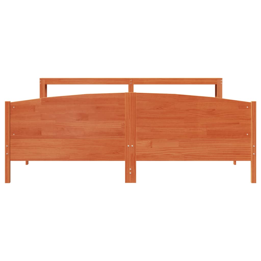 vidaXL Bed Frame without Mattress Wax Brown 200x200 cm Solid Wood Pine