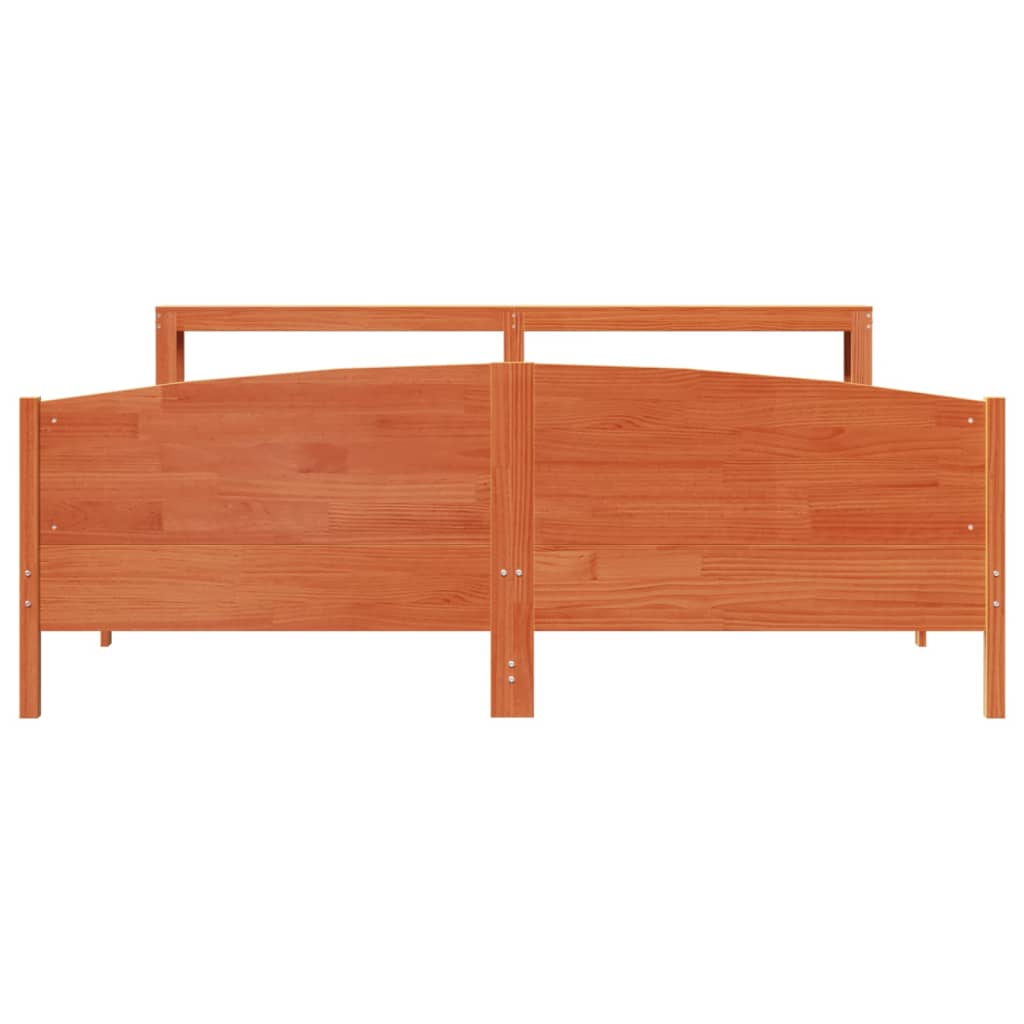 vidaXL Bed Frame without Mattress Wax Brown 180x200 cm Super King Solid Wood Pine