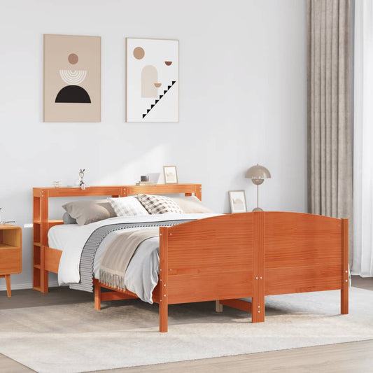 vidaXL Bed Frame without Mattress Wax Brown 160x200 cm Solid Wood Pine