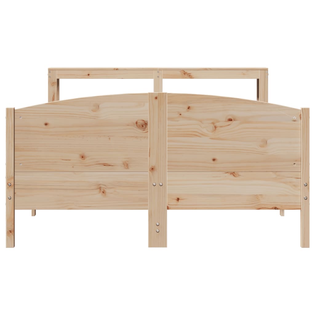 vidaXL Bed Frame without Mattress 150x200 cm King Size Solid Wood Pine